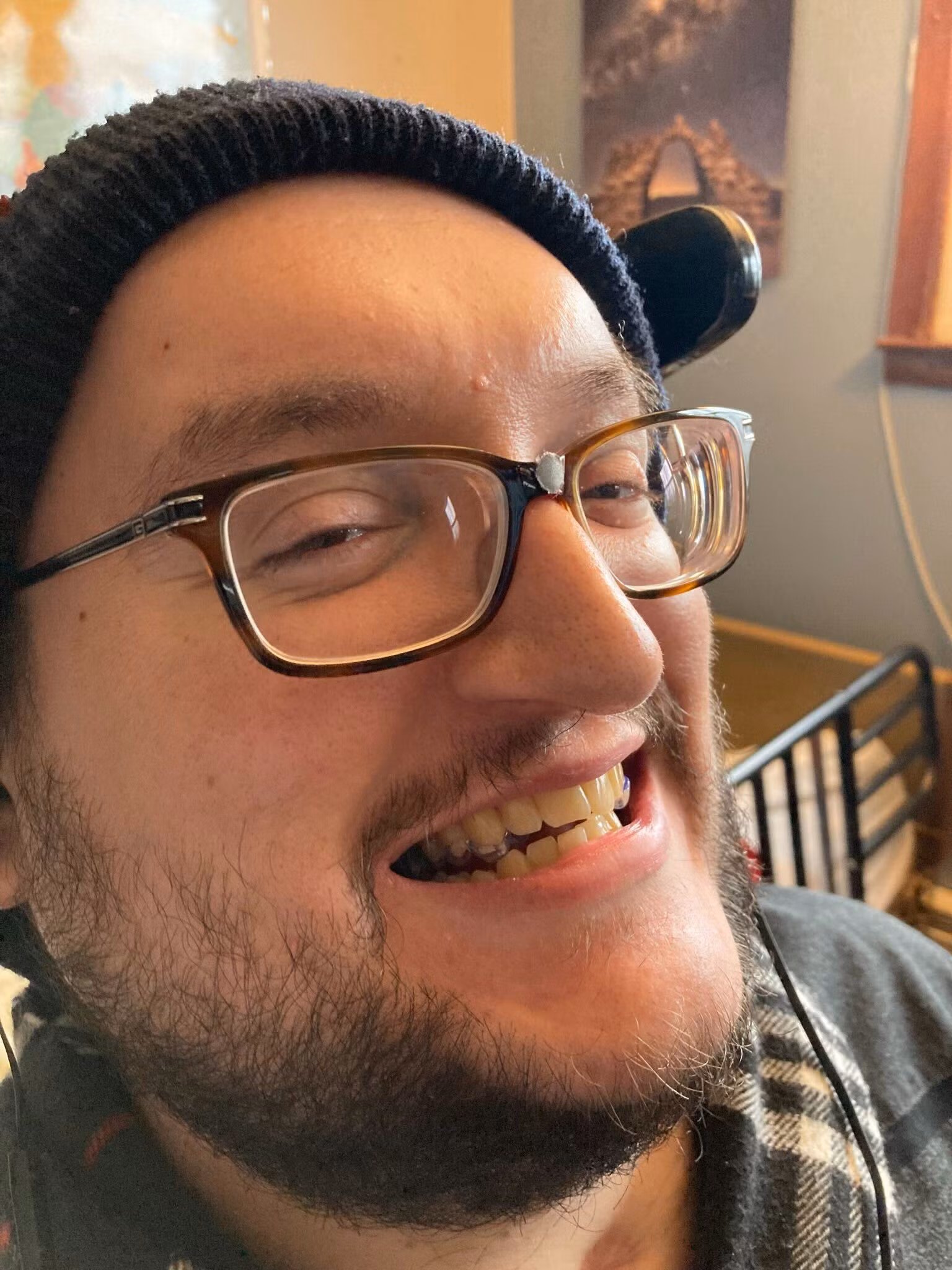 Keith smiling while trying the MouthPad for the first time.