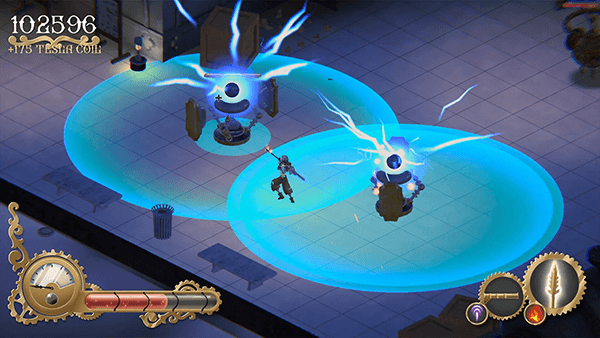 Screenshot of Brian texturing 3D assets for the video game Clockwork Sword using the MouthPad.